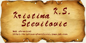 Kristina Stevilović vizit kartica
